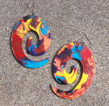 Load image into Gallery viewer, Abstract handpainted Wooden Earrings Kargo Fresh