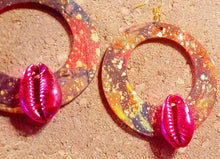 Load image into Gallery viewer, Abstract handpainted Wooden Hoop Earrings Kargo Fresh