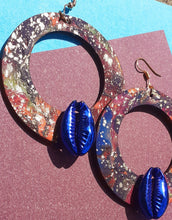 Load image into Gallery viewer, Abstract handpainted Wooden Hoop Earrings Kargo Fresh