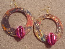 Load image into Gallery viewer, Abstract handpainted Wooden Hoop Earrings Kargo Fresh