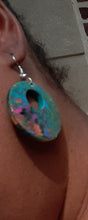 Load image into Gallery viewer, Abstract handpainted Wooden Hoop Earrings Kargo Fresh