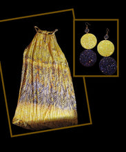 Load image into Gallery viewer, Abstract hi low rayon sundress and matching earrings Kargo Fresh
