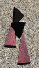Load image into Gallery viewer, Acrylic and Wood 3D Asymmetric Earrings Kargo Fresh