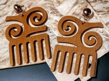 Load image into Gallery viewer, Adinkra Afro Pick Symbol Clip On Earrings Kargo Fresh