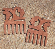 Load image into Gallery viewer, Adinkra Afro Pick Symbol Earrings Kargo Fresh