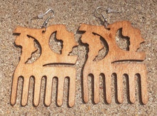 Load image into Gallery viewer, Adinkra Afro Pick Symbol Earrings Kargo Fresh