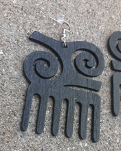 Load image into Gallery viewer, Adinkra Afro Pick Symbol Earrings Kargo Fresh