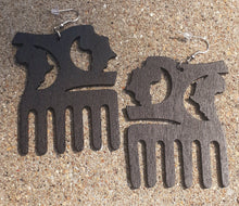 Load image into Gallery viewer, Adinkra Afro Pick Symbol Earrings Kargo Fresh