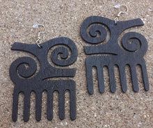 Load image into Gallery viewer, Adinkra Afro Pick Symbol Earrings Kargo Fresh