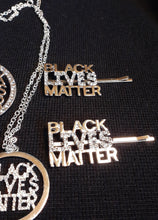 Load image into Gallery viewer, Afrocentric Black Lives Matter Rhineston Earrings Necklace and Hair Clips Set Kargo Fresh