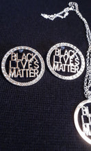Load image into Gallery viewer, Afrocentric Black Lives Matter Rhineston Earrings Necklace and Hair Clips Set Kargo Fresh