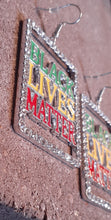 Load image into Gallery viewer, Afrocentric Rhinestone Black Lives Matter Earrings Kargo Fresh