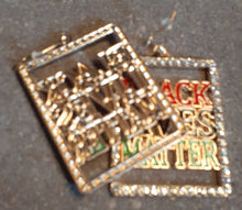 Load image into Gallery viewer, Afrocentric Rhinestone Black Lives Matter Earrings Kargo Fresh