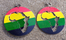 Load image into Gallery viewer, Afrocentric Wooden AFRICA Clip On Earrings Kargo Fresh