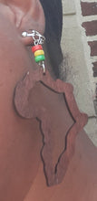 Load image into Gallery viewer, Afrocentric Wooden AFRICA Clip On Earrings Kargo Fresh