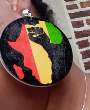 Load image into Gallery viewer, Afrocentric Wooden Black Fist Clip On Earrings Kargo Fresh
