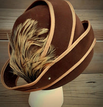 Load image into Gallery viewer, Antique 1950s Era Glam Handmade Wool and Feather Hat Kargo Fresh