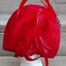 Load image into Gallery viewer, Antique 1950s Era Glam Handmade Wool and Feather Hat Kargo Fresh