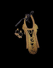 Load image into Gallery viewer, Avant Garde Bib necklace and clip on earrings Kargo Fresh