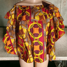 Load image into Gallery viewer, Beautiful ankara ruffle top free size up to 2xl Kargo Fresh
