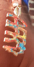 Load image into Gallery viewer, Beautiful handpainted handmade Abstract art Afro Statement clip of Earrings Kargo Fresh