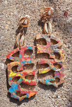 Load image into Gallery viewer, Beautiful handpainted handmade Abstract art Afro Statement clip of Earrings Kargo Fresh