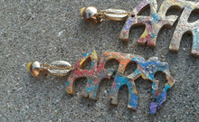 Load image into Gallery viewer, Beautiful handpainted handmade Abstract art Afro Statement clip of Earrings Kargo Fresh