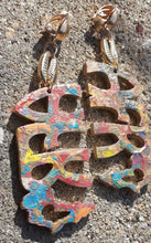 Load image into Gallery viewer, Beautiful handpainted handmade Abstract art Afro Statement clip of Earrings Kargo Fresh