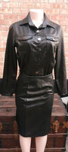 Load image into Gallery viewer, Black Faux Leather Skirt Set Small Kargo Fresh