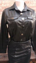 Load image into Gallery viewer, Black Faux Leather Skirt Set Small Kargo Fresh
