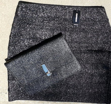 Load image into Gallery viewer, Black Sparkle Skirt and Clutch Set Size Medium Kargo Fresh