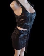 Load image into Gallery viewer, Black faux leather skirt set nwt Small Kargo Fresh