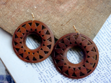 Load image into Gallery viewer, Boho medallion wooden hoops Kargo Fresh