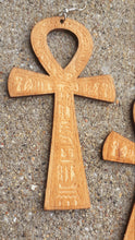 Load image into Gallery viewer, Carved Hierglyohic Ankh Earrings Kargo Fresh