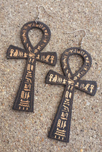 Load image into Gallery viewer, Carved Hierglyohic Ankh Earrings Kargo Fresh