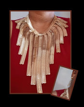 Load image into Gallery viewer, Cascading chain necklace and clip on earrings set Kargo Fresh