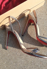 Load image into Gallery viewer, Christian Louboutin Anna 120 Silver Mettalic Heels 38.5 Kargo Fresh