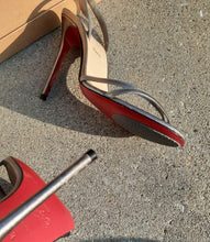Load image into Gallery viewer, Christian Louboutin Anna 120 Silver Mettalic Heels 38.5 Kargo Fresh