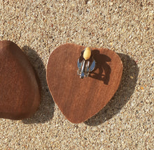 Load image into Gallery viewer, Chunky Wooden Clip On Heart Earrings Kargo Fresh