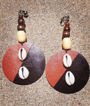 Load image into Gallery viewer, Chunky handmade Natural Wood Clip On Earrings Kargo Fresh