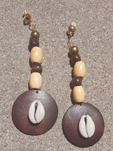 Load image into Gallery viewer, Chunky handmade Natural Wood Clip On Earrings Kargo Fresh