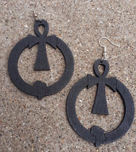 Load image into Gallery viewer, Classic Wooden Ankh Earrings Kargo Fresh