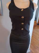 Load image into Gallery viewer, Classic black ribbed tank and maxi skirt new M Kargo Fresh