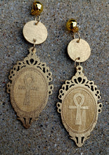 Load image into Gallery viewer, Clip on Abstract Handpainted Ankh Earrings Kargo Fresh