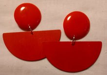 Load image into Gallery viewer, Clip on Handmade Abstract Geometric Design Wooden Earrings Kargo Fresh