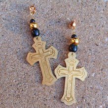 Load image into Gallery viewer, Clip on Handpainted Cross Earrings Kargo Fresh