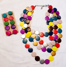 Load image into Gallery viewer, Colorful Wooden necklace and earrings set Kargo Fresh