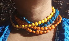 Load image into Gallery viewer, Colorful multi strand necklace and clip on earrings Kargo Fresh
