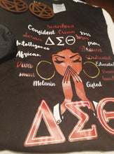 Load image into Gallery viewer, Delta Sigma Theta Soroity Tee Makeup Bag and Earrings Set M Kargo Fresh