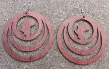 Load image into Gallery viewer, Distressed Wood Africa Earrings Kargo Fresh